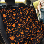 Halloween Pumpkin Faces Pattern Print Pet Car Back Seat Cover