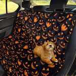 Halloween Pumpkin Faces Pattern Print Pet Car Back Seat Cover