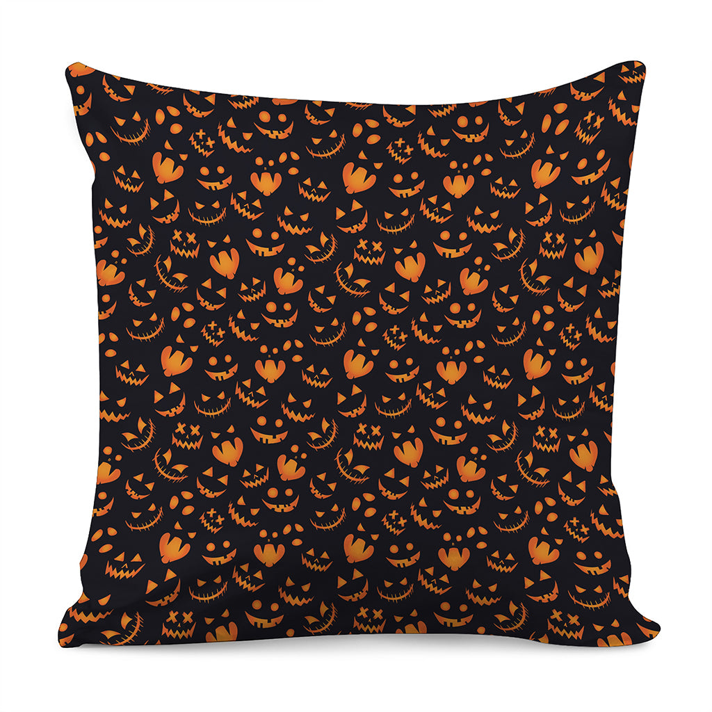 Halloween Pumpkin Faces Pattern Print Pillow Cover