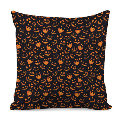 Halloween Pumpkin Faces Pattern Print Pillow Cover