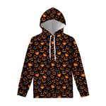 Halloween Pumpkin Faces Pattern Print Pullover Hoodie