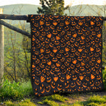 Halloween Pumpkin Faces Pattern Print Quilt