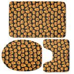Halloween Pumpkin Jack-O'-Lantern Print 3 Piece Bath Mat Set