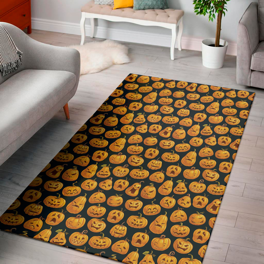 Halloween Pumpkin Jack-O'-Lantern Print Area Rug