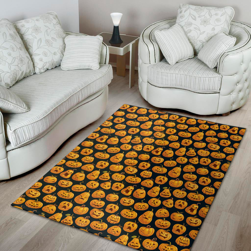 Halloween Pumpkin Jack-O'-Lantern Print Area Rug