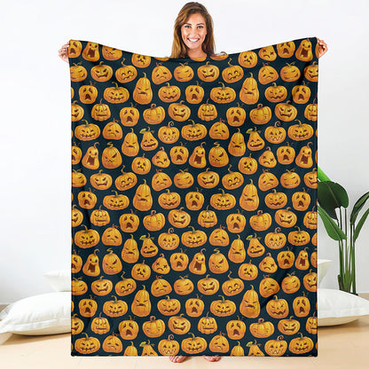 Halloween Pumpkin Jack-O'-Lantern Print Blanket