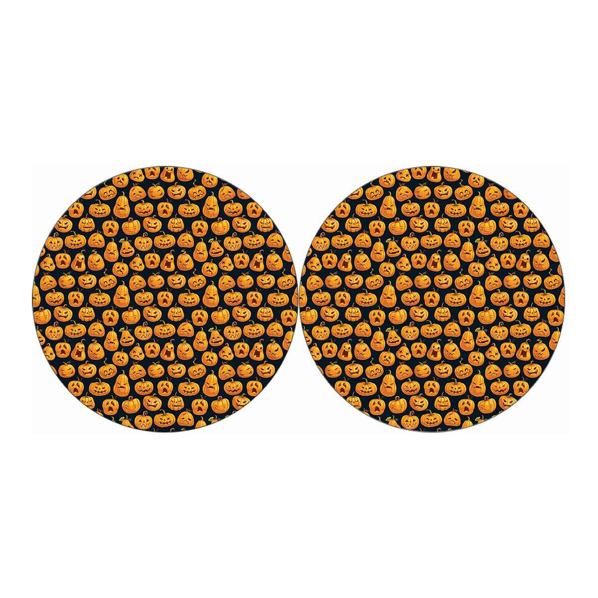 Halloween Pumpkin Jack-O'-Lantern Print Car Coasters