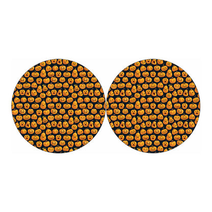 Halloween Pumpkin Jack-O'-Lantern Print Car Coasters