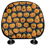 Halloween Pumpkin Jack-O'-Lantern Print Car Headrest Covers