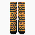 Halloween Pumpkin Jack-O'-Lantern Print Crew Socks
