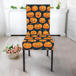 Halloween Pumpkin Jack-O'-Lantern Print Dining Chair Slipcover