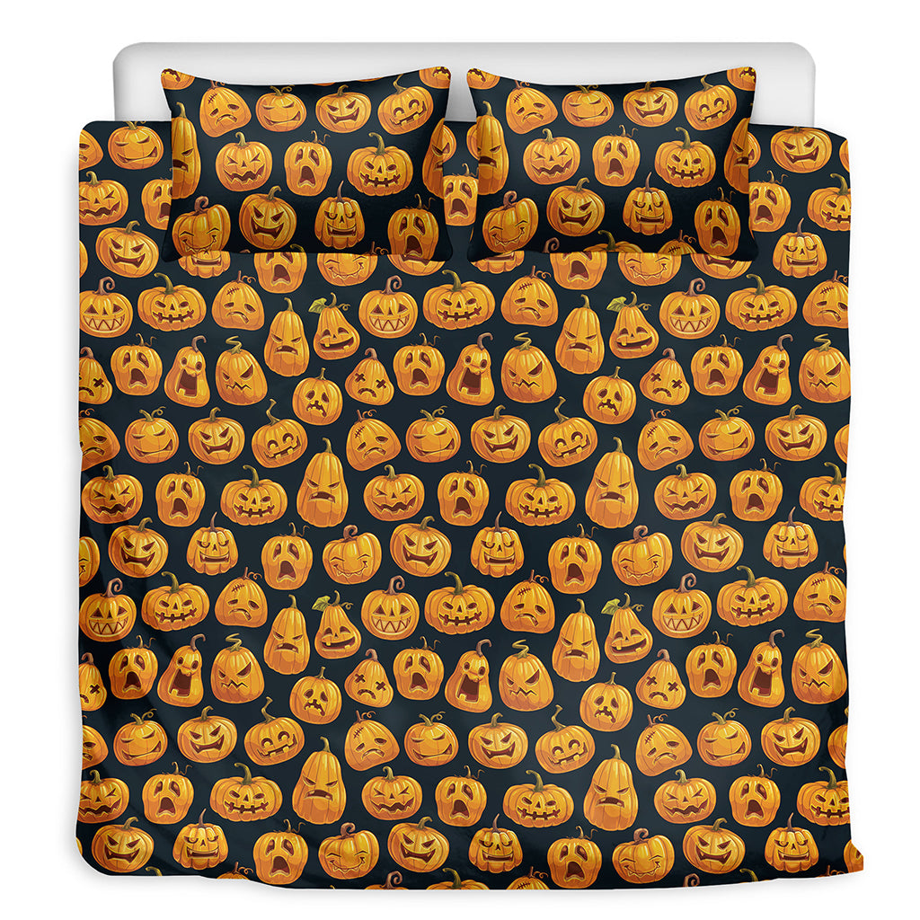 Halloween Pumpkin Jack-O'-Lantern Print Duvet Cover Bedding Set