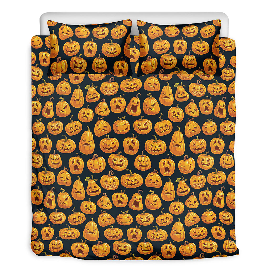 Halloween Pumpkin Jack-O'-Lantern Print Duvet Cover Bedding Set