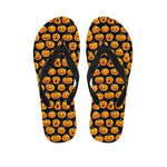 Halloween Pumpkin Jack-O'-Lantern Print Flip Flops