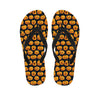 Halloween Pumpkin Jack-O'-Lantern Print Flip Flops