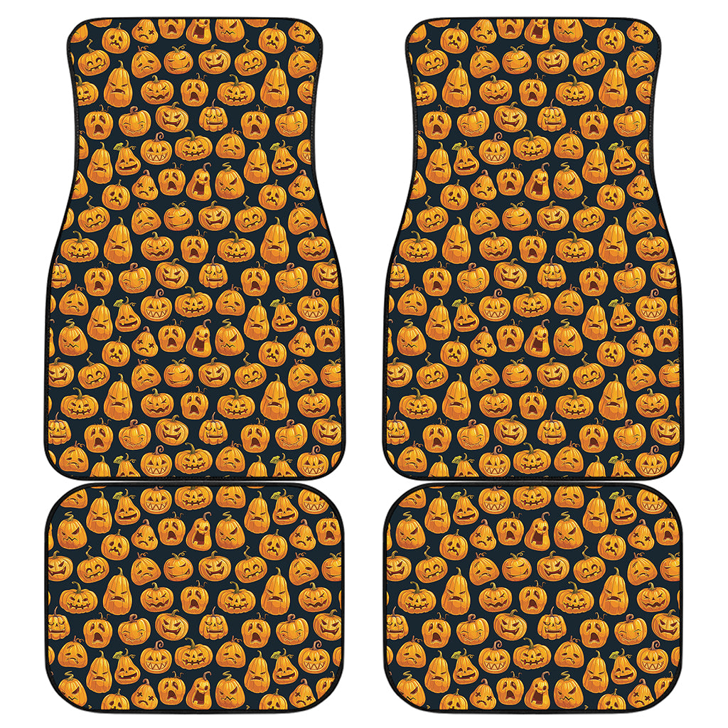Halloween Pumpkin Jack-O'-Lantern Print Front and Back Car Floor Mats