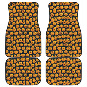 Halloween Pumpkin Jack-O'-Lantern Print Front and Back Car Floor Mats