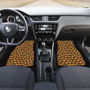 Halloween Pumpkin Jack-O'-Lantern Print Front and Back Car Floor Mats