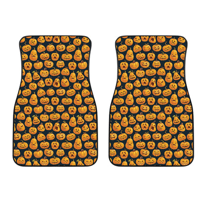 Halloween Pumpkin Jack-O'-Lantern Print Front Car Floor Mats
