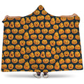 Halloween Pumpkin Jack-O'-Lantern Print Hooded Blanket