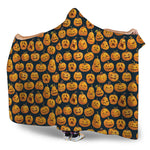 Halloween Pumpkin Jack-O'-Lantern Print Hooded Blanket