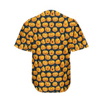 Halloween Pumpkin Jack-O'-Lantern Print Men's Baseball Jersey