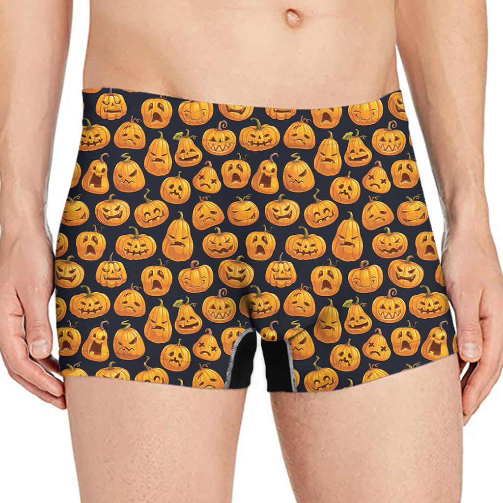 Halloween Pumpkin Jack-O'-Lantern Print Men's Boxer Briefs