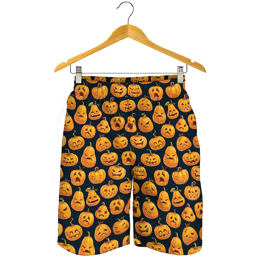 Halloween Pumpkin Jack-O'-Lantern Print Men's Shorts