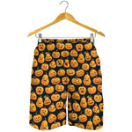 Halloween Pumpkin Jack-O'-Lantern Print Men's Shorts