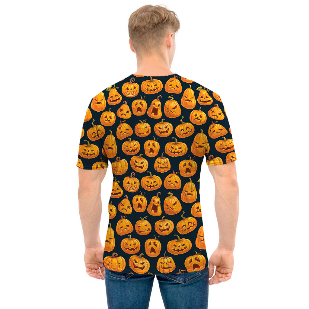 Halloween Pumpkin Jack-O'-Lantern Print Men's T-Shirt