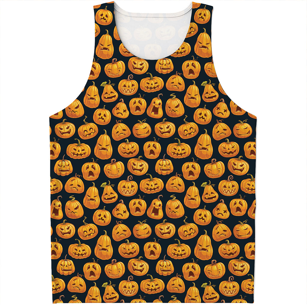 Halloween Pumpkin Jack-O'-Lantern Print Men's Tank Top