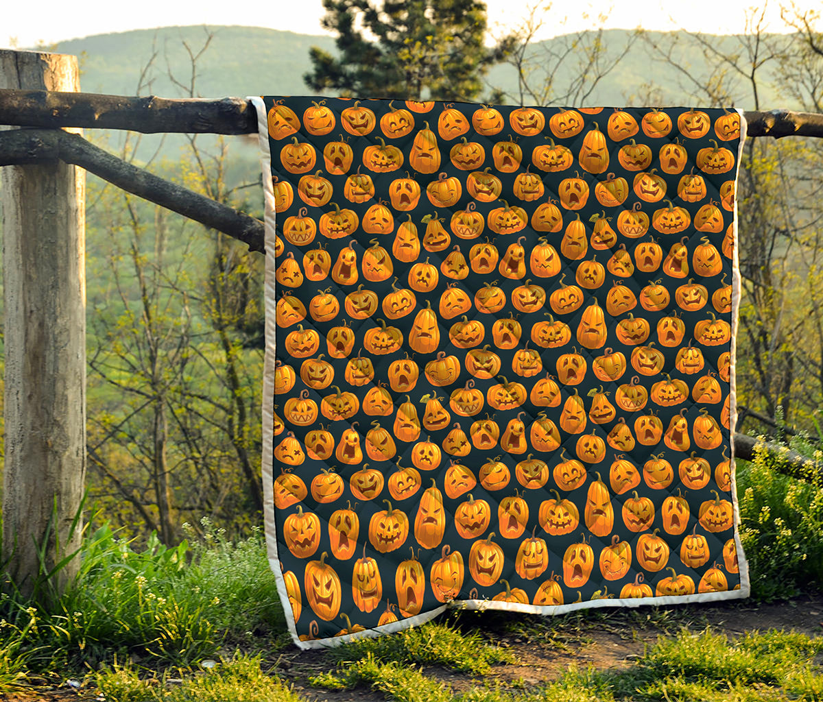 Halloween Pumpkin Jack-O'-Lantern Print Quilt