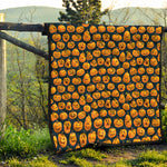 Halloween Pumpkin Jack-O'-Lantern Print Quilt