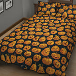 Halloween Pumpkin Jack-O'-Lantern Print Quilt Bed Set