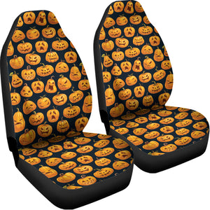 Halloween Pumpkin Jack-O'-Lantern Print Universal Fit Car Seat Covers