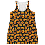 Halloween Pumpkin Jack-O'-Lantern Print Women's Racerback Tank Top