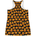 Halloween Pumpkin Jack-O'-Lantern Print Women's Racerback Tank Top