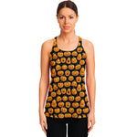 Halloween Pumpkin Jack-O'-Lantern Print Women's Racerback Tank Top