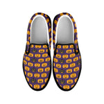 Halloween Pumpkin Pattern Print Black Slip On Shoes