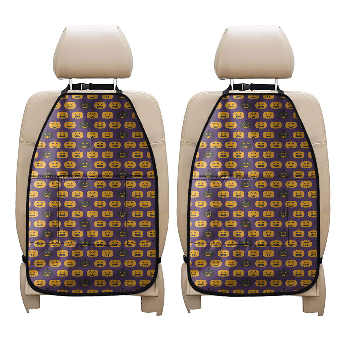 Halloween Pumpkin Pattern Print Car Seat Organizers