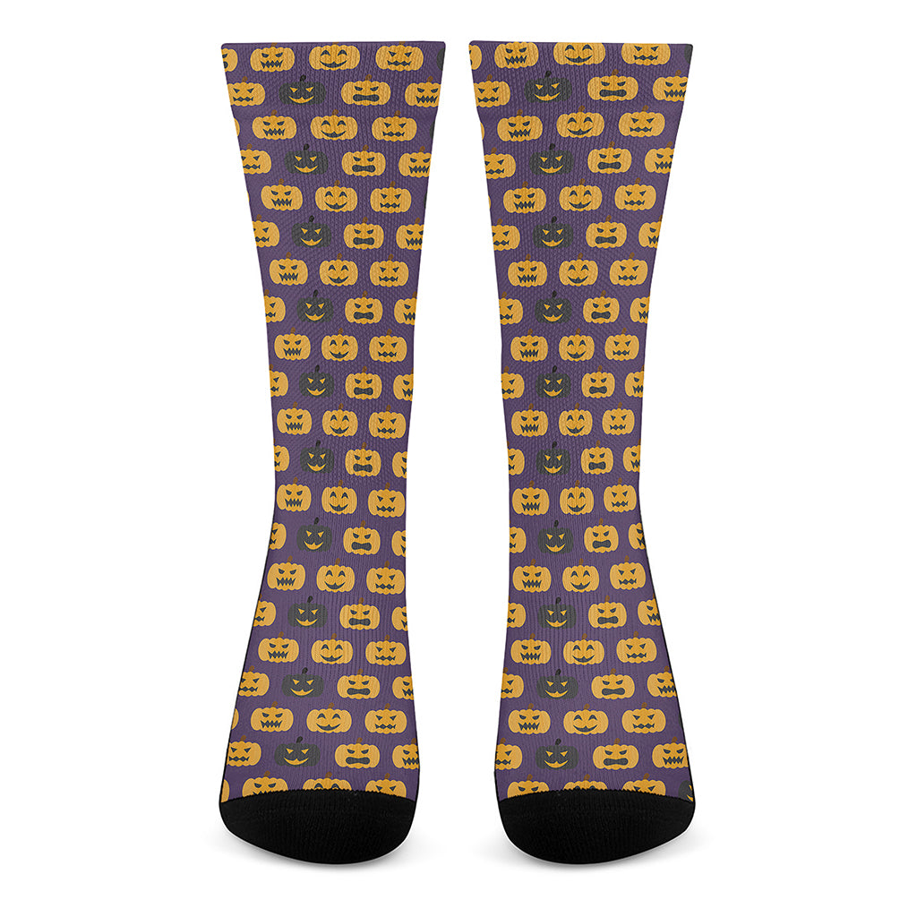 Halloween Pumpkin Pattern Print Crew Socks