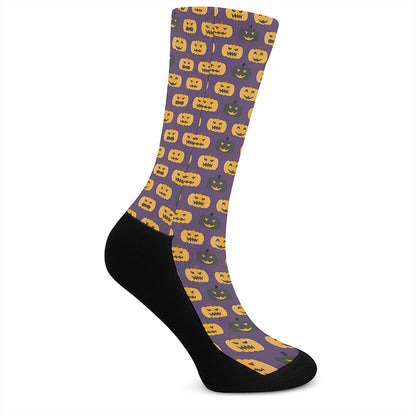 Halloween Pumpkin Pattern Print Crew Socks