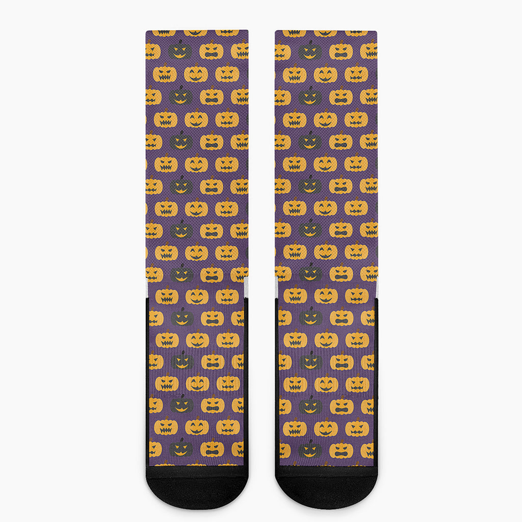 Halloween Pumpkin Pattern Print Crew Socks
