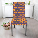 Halloween Pumpkin Pattern Print Dining Chair Slipcover