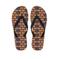 Halloween Pumpkin Pattern Print Flip Flops