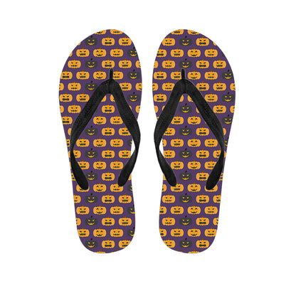 Halloween Pumpkin Pattern Print Flip Flops
