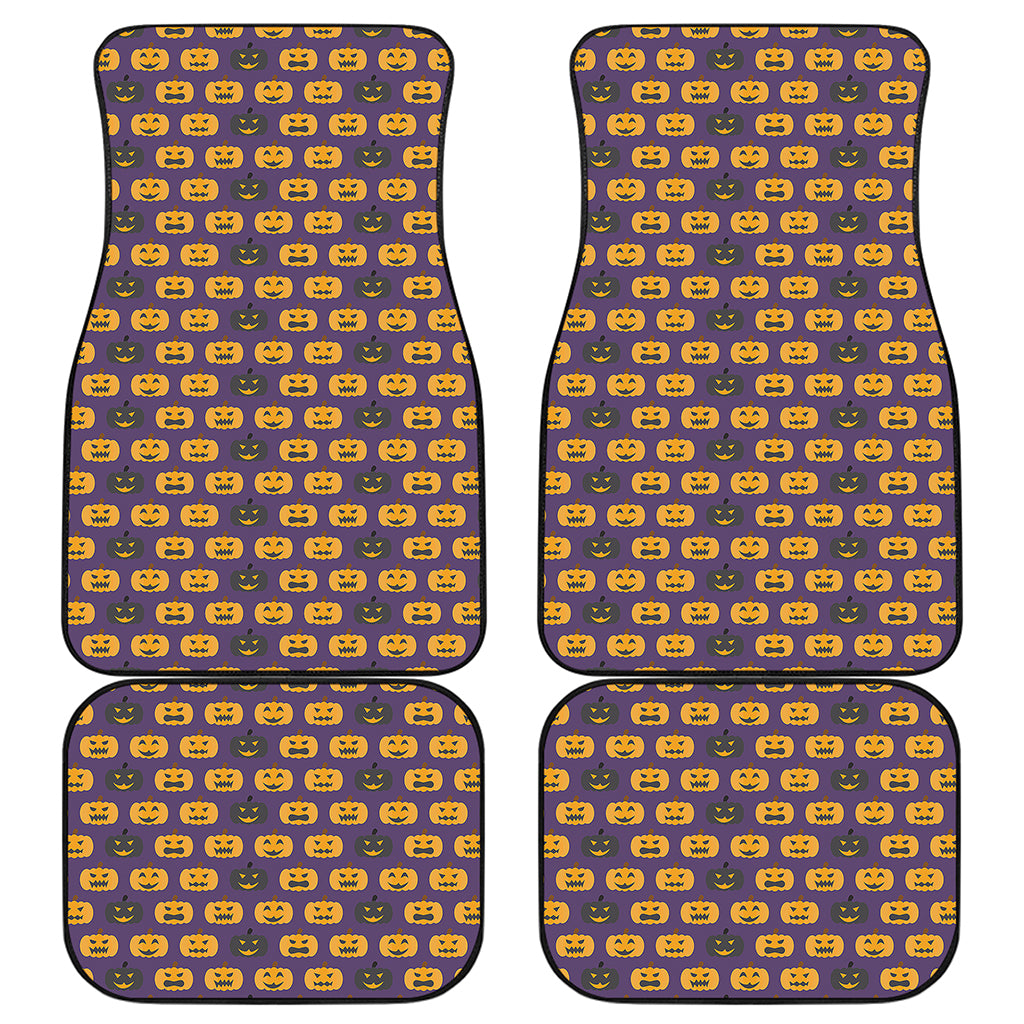 Halloween Pumpkin Pattern Print Front and Back Car Floor Mats