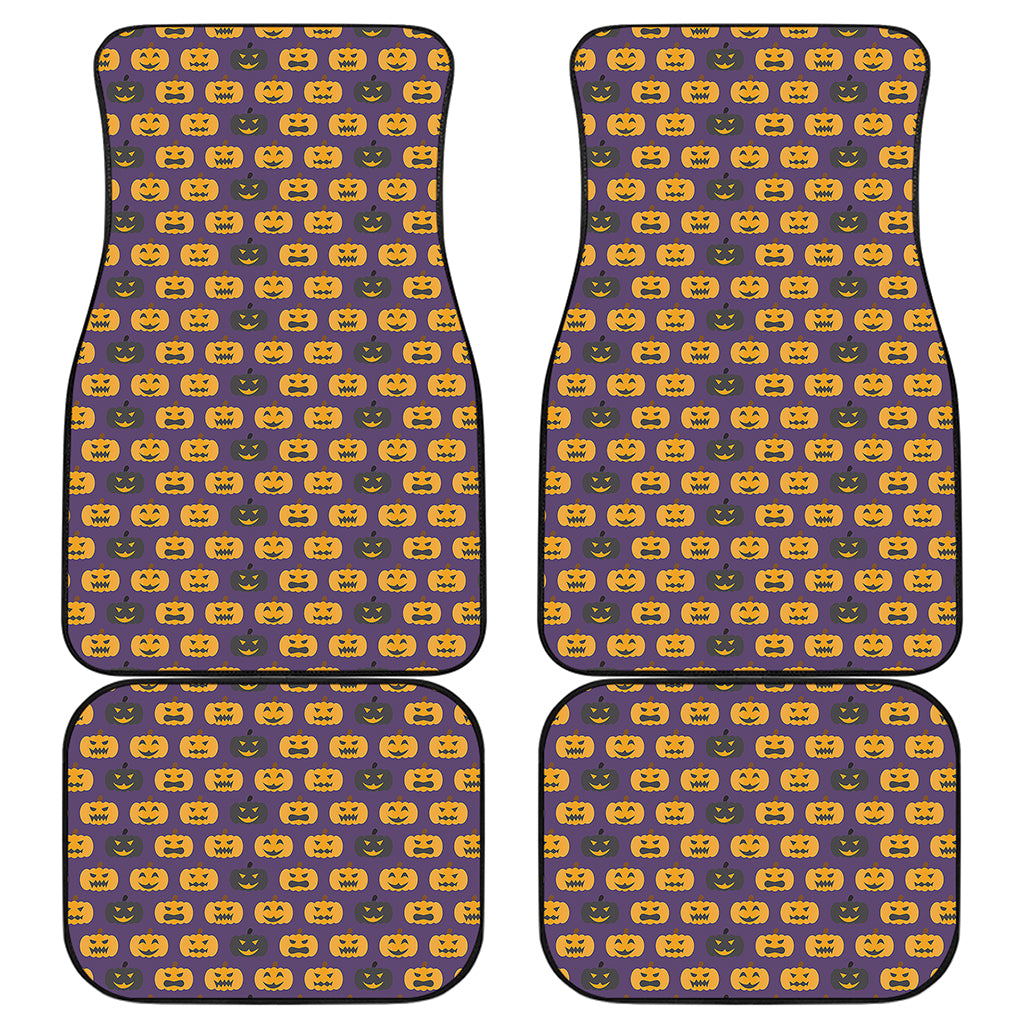 Halloween Pumpkin Pattern Print Front and Back Car Floor Mats