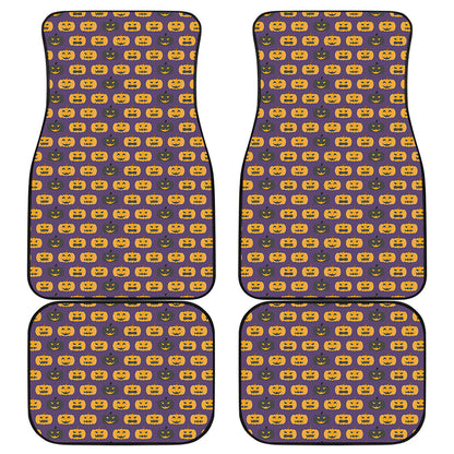 Halloween Pumpkin Pattern Print Front and Back Car Floor Mats