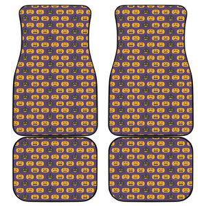 Halloween Pumpkin Pattern Print Front and Back Car Floor Mats